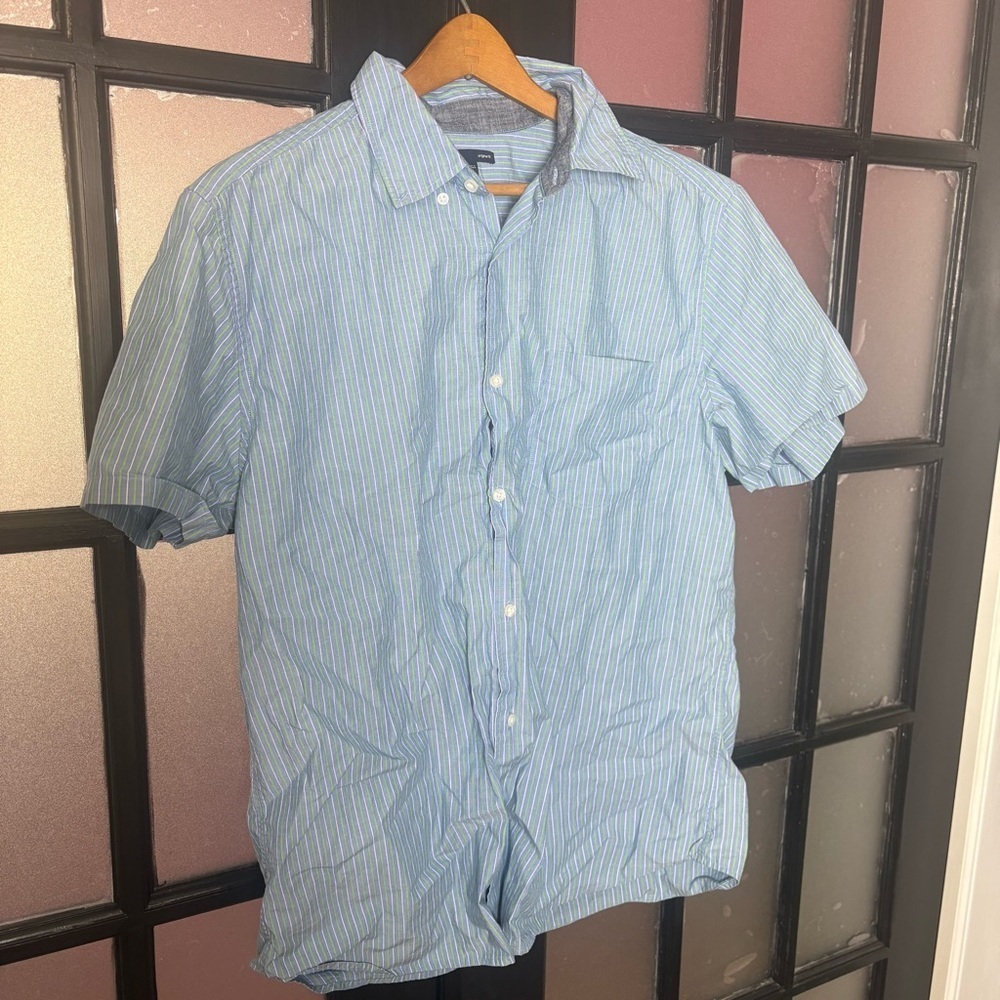 Gap Original Fit Striped Button Down Shirt Mens XL Short Sleeve Casual